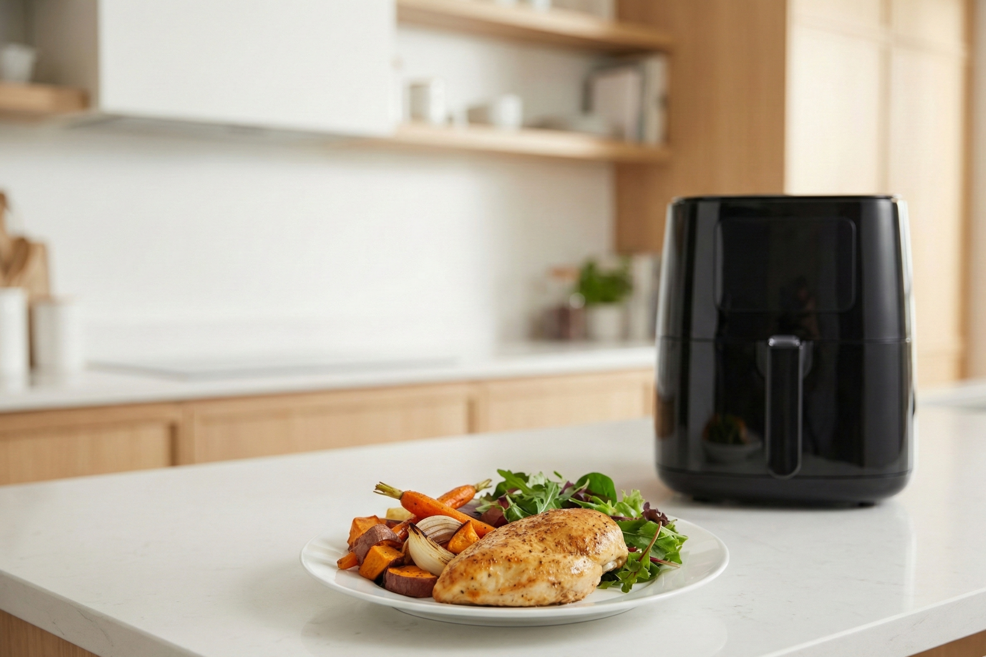 Comida saludable y rápida preparada en airfryer